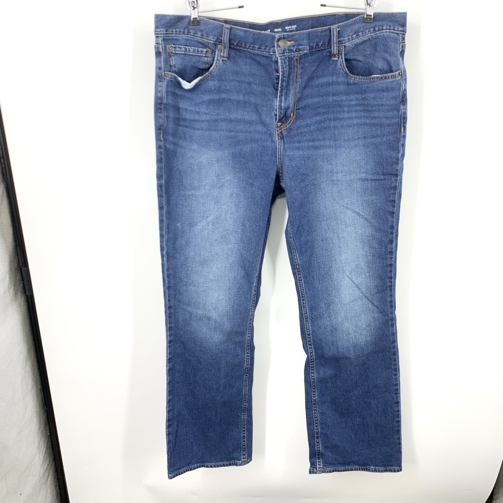 Old Navy Men Size 40 x 32 Jeans Dark Wash Pants Boot Cut Flex Stretch Denim